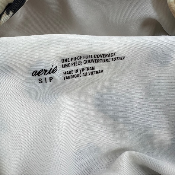 Aerie NWT Leopard Wrap One Piece Swimsuit in Cream size Small - Picture 5 of 10